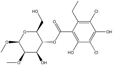 methyl 2-O-methyl-4-O-homodichloroorsellinate-beta-rhamnoside|