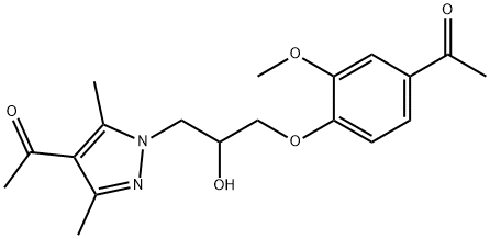 1-{4-[3-(4-acetyl-3,5-dimethyl-1H-pyrazol-1-yl)-2-hydroxypropoxy]-3-methoxyphenyl}ethanone 结构式