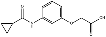 {3-[(cyclopropylcarbonyl)amino]phenoxy}acetic acid 化学構造式