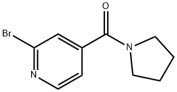 2-ブロモ-4-(1-ピロリジニルカルボニル)ピリジン 化学構造式