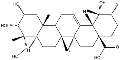 2α,3α,19,24-Tetrahydroxyurs-12-en-28-oic acid Struktur