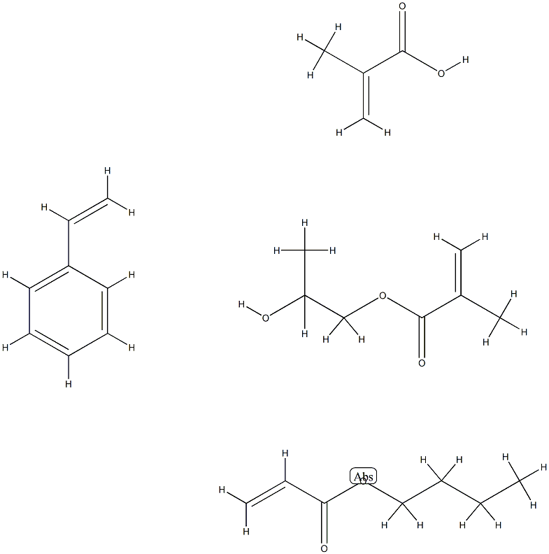 2-Propenoic acid, 2-methyl-, polymer with butyl 2-propenoate, ethenylbenzene and 1,2-propanediol mono(2-methyl-2-propenoate),9045-82-3,结构式