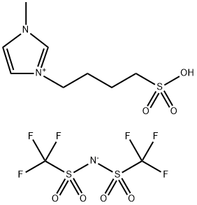 1-甲基-3-(4-磺丁基)咪唑鎓双(三氟甲磺酰基)亚胺, 909390-59-6, 结构式