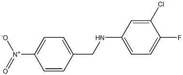 3-chloro-4-fluoro-N-[(4-nitrophenyl)methyl]aniline Structure