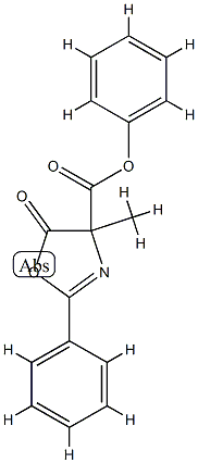 4-Oxazolecarboxylic  acid,  4,5-dihydro-4-methyl-5-oxo-2-phenyl-,  phenyl  ester Structure