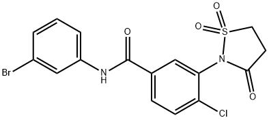 N-(3-bromophenyl)-4-chloro-3-(1,1-dioxido-3-oxo-2-isothiazolidinyl)benzamide Structure