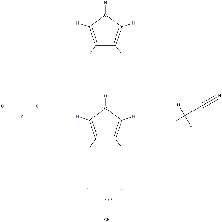 bis(cyclopentadienyl)acetonitrilechlorotitanium (IV) tetrachloroferrate (III) 结构式