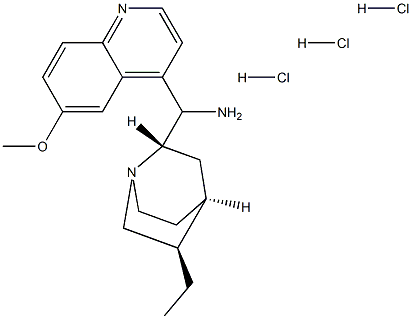 (8Α,9S)-10,11-ジヒドロ-6'-メトキシシンコナン-9-アミン 三塩酸塩 化学構造式