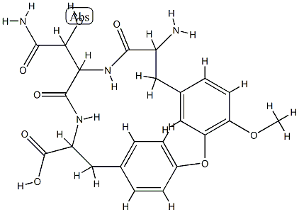 (9S,12S,15S)-9-アミノ-12-[(R)-カルバモイル(ヒドロキシ)メチル]-4-メトキシ-10,13-ジオキソ-2-オキサ-11,14-ジアザトリシクロ[15.2.2.13,7]ドコサ-1(19),3(22),4,6,17,20-ヘキサエン-15-カルボン酸 化学構造式
