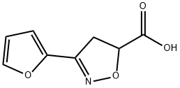 3-(フラン-2-イル)-4,5-ジヒドロ-1,2-オキサゾール-5-カルボン酸 化学構造式