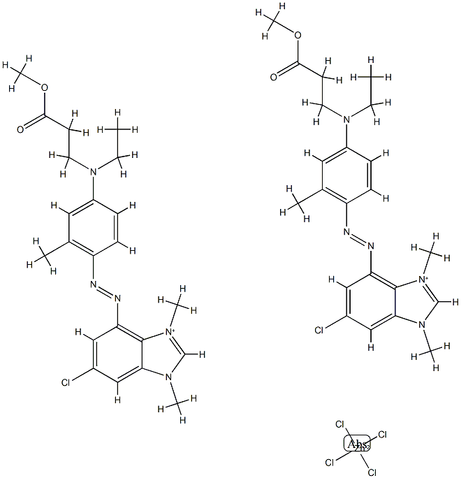 bis[6-chloro-4-[[4-[ethyl(3-methoxy-3-oxopropyl)amino]-2-tolyl]azo]-1,3-dimethyl-1H-benzimidazolium] (T-4)-tetrachlorozincate Structure