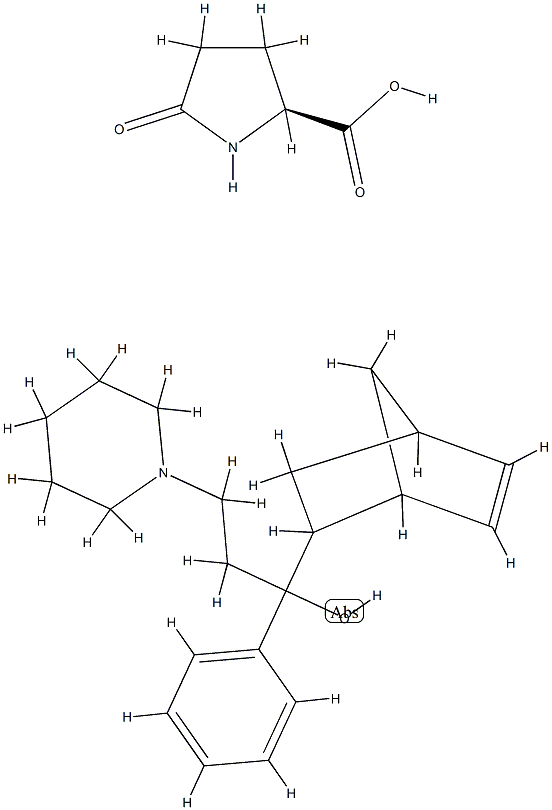 5-oxo-L-proline, compound with alpha-bicyclo[2.2.1]hept-5-en-2-yl-alpha-phenylpiperidine-1-propanol (1:1) Structure