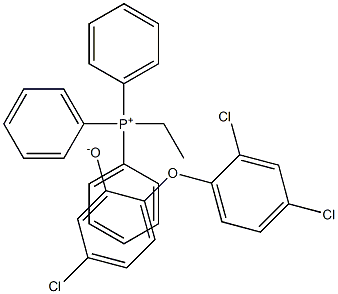 エチルトリフェニルホスホニウム・5-クロロ-2-(2,4-ジクロロフェノキシ)フェノールアニオン 化学構造式
