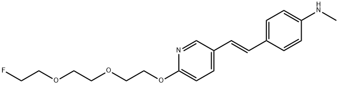 4-[(1E)-2-[6-[2-[2-(2-氟乙氧基)乙氧基]乙氧基]-3-吡啶基]乙烯基]-N-甲基苯胺,938435-69-9,结构式
