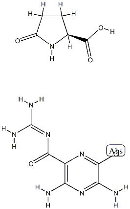 5-oxo-L-proline, compound with N-amidino-3,5-diamino-6-chloropyrazinecarboxamide (1:1) 结构式