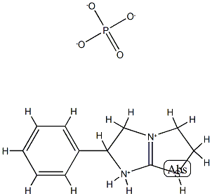 (±)-2,3,5,6-tetrahydro-6-phenylimidazo[2,1-b]thiazoletriylium phosphate Struktur