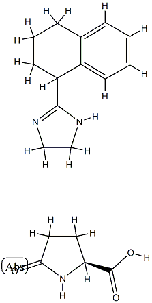 5-oxo-L-proline, compound with 4,5-dihydro-2-(1,2,3,4-tetrahydro-1-naphthyl)-1H-imidazole (1:1) 结构式