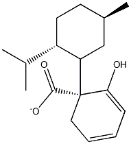 rac-2-ヒドロキシ安息香酸(1S*)-5β*-メチル-2α*-(1-メチルエチル)シクロヘキサン-1α*-イル 化学構造式