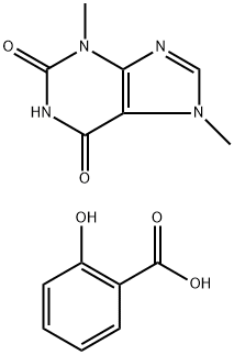 2-ヒドロキシ安息香酸/カルシウム/3,7-ジヒドロ-3,7-ジメチル-1H-プリン-2,6-ジオン,(1:1:1) 化学構造式
