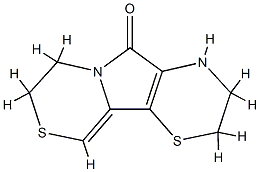 2H,5H-Pyrrolo[2,1-c:3,4-b]bis[1,4]thiazin-5-one,  3,4,7,8-tetrahydro- Struktur