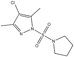 4-chloro-3,5-dimethyl-1-(1-pyrrolidinylsulfonyl)-1H-pyrazole 结构式