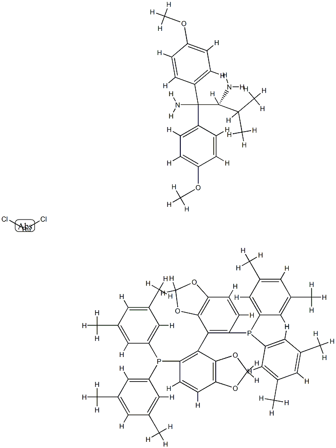 Dichloro{(R)-(+)-5,5'-bis[di(3,5-xylyl)phosphino]-4,4'-bi-1,3-benzodioxole}[(2R)-(-)-1,1-bis(4-methoxyphenyl)-3-methyl-1,2-butanediamine]ruthenium(II) RuCl2[(R)-dm-segphos][(R)-daipen]|RUCL2[(R)-DM-SEGPHOS][(R)-DAIPEN]