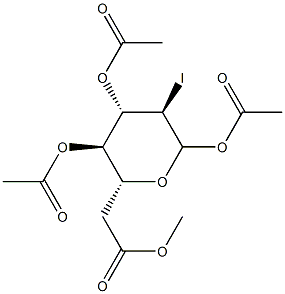2-脱氧-2-碘-吡喃葡萄糖四乙酸酯,95672-63-2,结构式