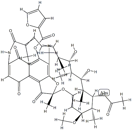 (2S,16S,17S,18R,19S,20S,21S,22R,23S)-21-(acetyloxy)-17,19-dihydroxy-23-methoxy-2,4,12,16,18,20,22-heptamethyl-1,6,9,11-tetraoxo-1,2,6,9-tetrahydro-2,7-(epoxypentadeca[1,11,13]trienoimino)naphtho[2,1-b\n]furan-5-yl 2-furoate Structure