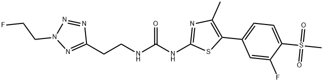957209-68-6 N-[2-[2-(2-氟乙基)-2H-四唑-5-基]乙基]-N'-[5-[3-氟-4-(甲基磺酰基)苯基]-4-甲基-2-噻唑基]脲