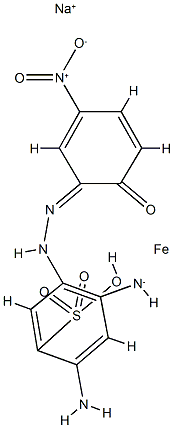 sodium [2,4-diamino-5-[(2-hydroxy-5-nitrophenyl)azo]benzene-1-sulphonato(3-)]ferrate(1-) Structure