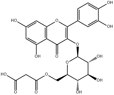 ケルセチン 3-O-(6"-O-マロニル)-Β-D-グルコシド 化学構造式