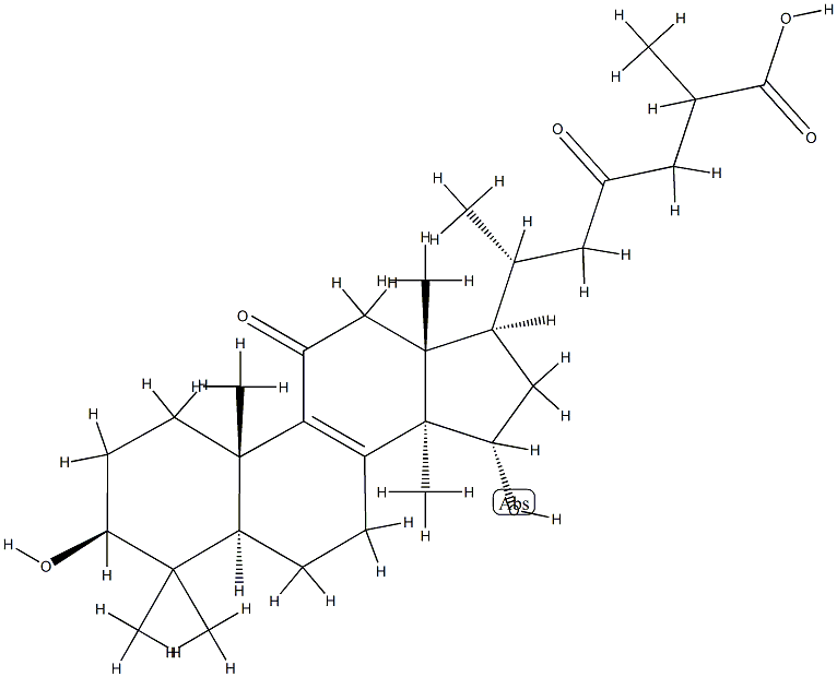 3β,15α-Dihydroxy-11,23-dioxo-5α-lanost-8-en-26-oic acid Struktur