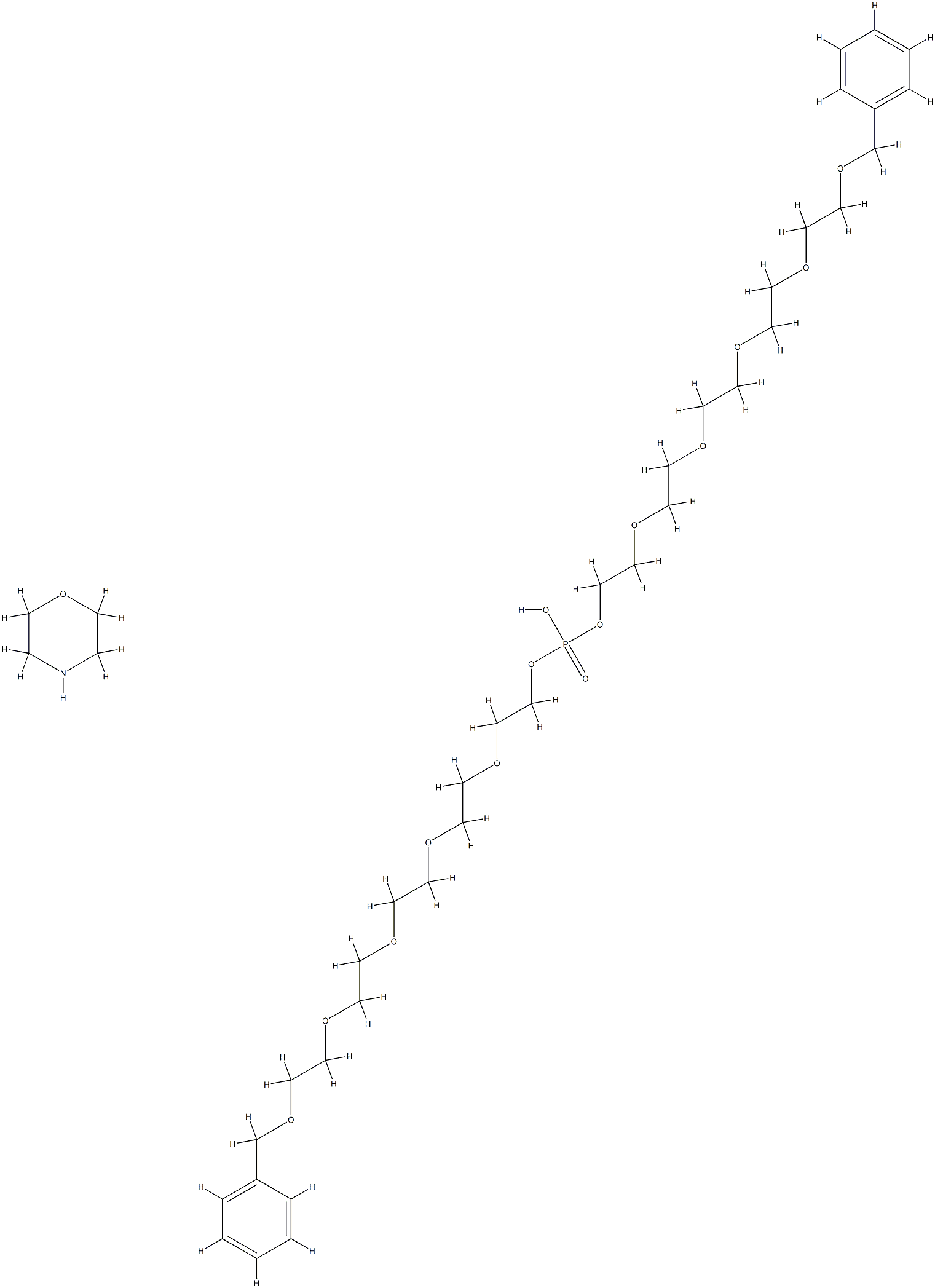 bis[1-phenyl-2,5,8,11,14-pentaoxahexadecan-16-yl] hydrogen phosphate, compound with morpholine (1:1) 结构式