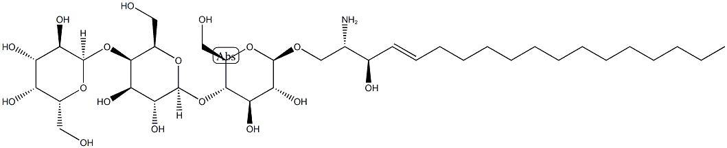 ALPHA-D-GAL-[1->4]-BETA-D-GAL-[1->4]-BETA-D-GLC-1->O-SPHINGOSINE, 126550-86-5, 结构式