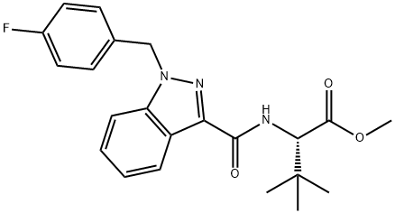 2-[[1-(4-フルオロベンジル)-1H-インダゾール-3-イル]カルボニルアミノ]-3,3-ジメチルブタン酸メチル 化学構造式