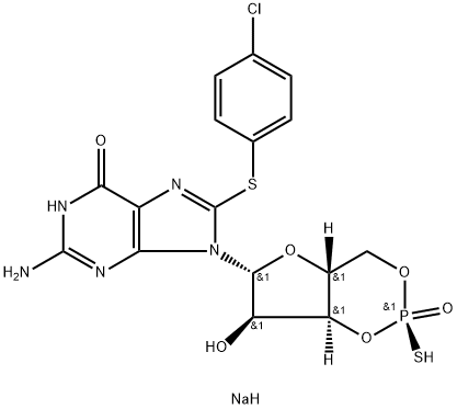 Rp-8-pCPT-Cyclic GMPS (sodium salt) 结构式