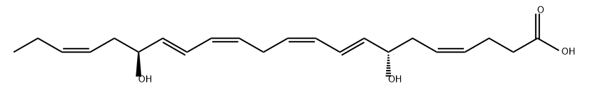 (5Z,7S,8E,10Z,13Z,15E,17S,19Z)-7,17-dihydroxydocosa-5,8,10,13,15,19-hexaenoic acid 结构式