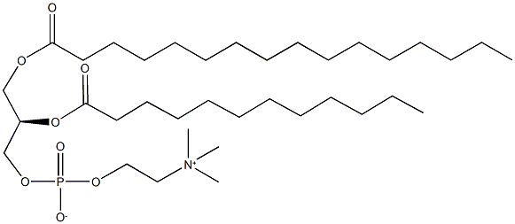 1-棕榈酰-2-月桂酰基卵磷脂,82765-47-7,结构式