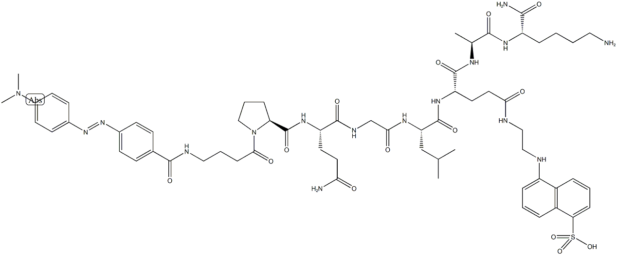 Dabcyl-GABA-PQGL-Glu(EDANS)-AK-NH2 (trifluoroacetate salt) 结构式