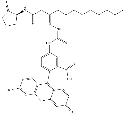 N-dodecanoyl-L-Homoserine lactone-3-hydrazone-fluorescein,,结构式