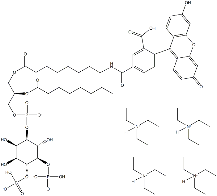 PtdIns-(4,5)-P2-fluorescein (ammonium salt) 化学構造式