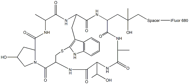 鬼笔环肽-IFLUOR 680标记, , 结构式