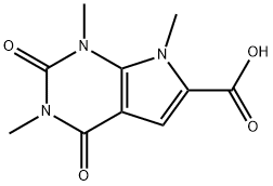 1,3,7-三甲基-2,4-二氧代-1H,2H,3H,4H,7H-吡咯并[2,3-D]嘧啶-6-羧酸 结构式