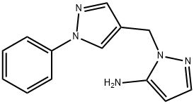 1-[(1-phenyl-1H-pyrazol-4-yl)methyl]-1H-pyrazol-5-amine Struktur