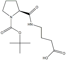 4-({[(2S)-1-(tert-butoxycarbonyl)pyrrolidin-2-yl]carbonyl}amino)butanoic acid 结构式