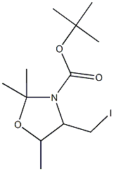 tert-butyl 4-(iodomethyl)-2,2,5-trimethyl-1,3-oxazolidine-3-carboxylate,,结构式