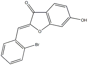 2-(2-bromobenzylidene)-6-hydroxy-1-benzofuran-3(2H)-one,,结构式