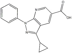 3-cyclopropyl-1-phenyl-1H-pyrazolo[3,4-b]pyridine-5-carboxylic acid,926257-85-4,结构式