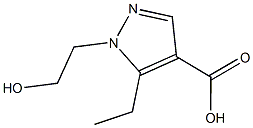 5-ethyl-1-(2-hydroxyethyl)-1H-pyrazole-4-carboxylic acid 化学構造式