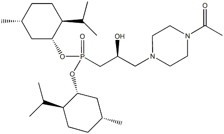 bis[(1R,2S,5R)-2-isopropyl-5-methylcyclohexyl] [(2S)-3-(4-acetylpiperazin-1-yl)-2-hydroxypropyl]phosphonate Struktur